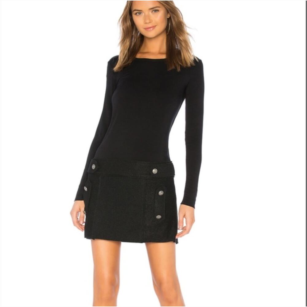 Bailey/44 Oksana Wool Blend Mini Dress Black Size Small